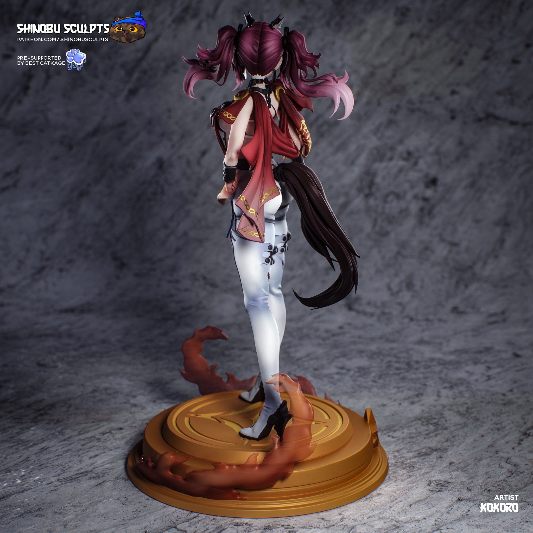 Lupa (Wuthering Waves) resin figure by Shinobu Sculpts — studio render 3