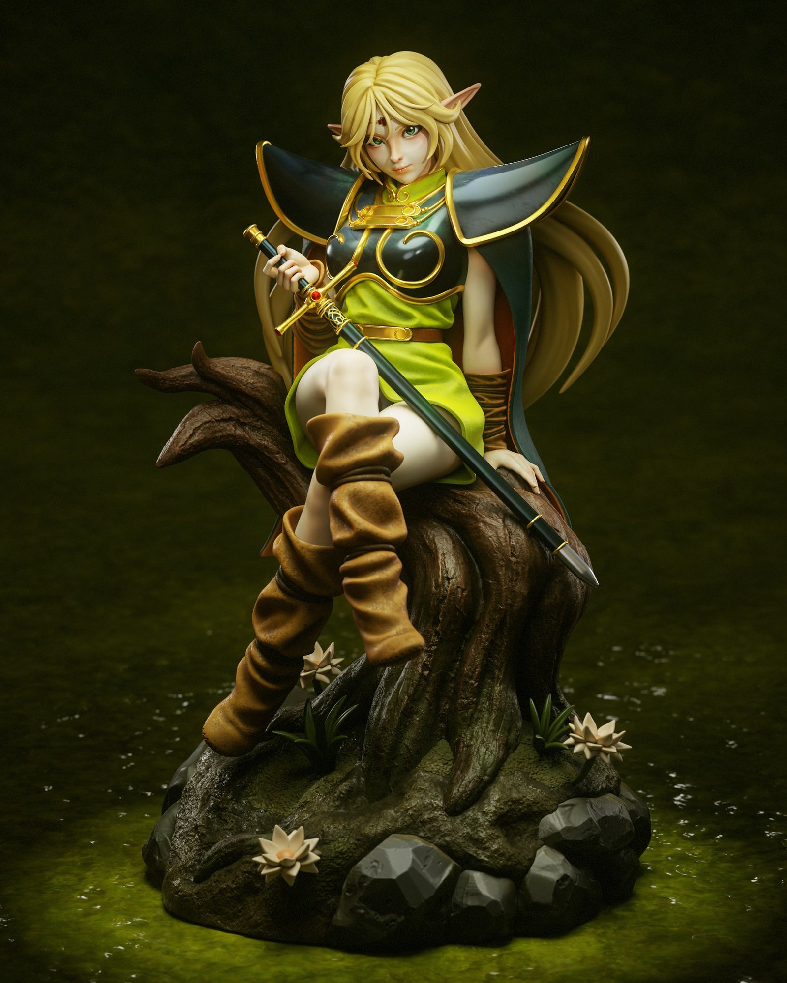 Deedlit (Record of Lodoss War) resin figure by Tenshi Figures — studio render 2