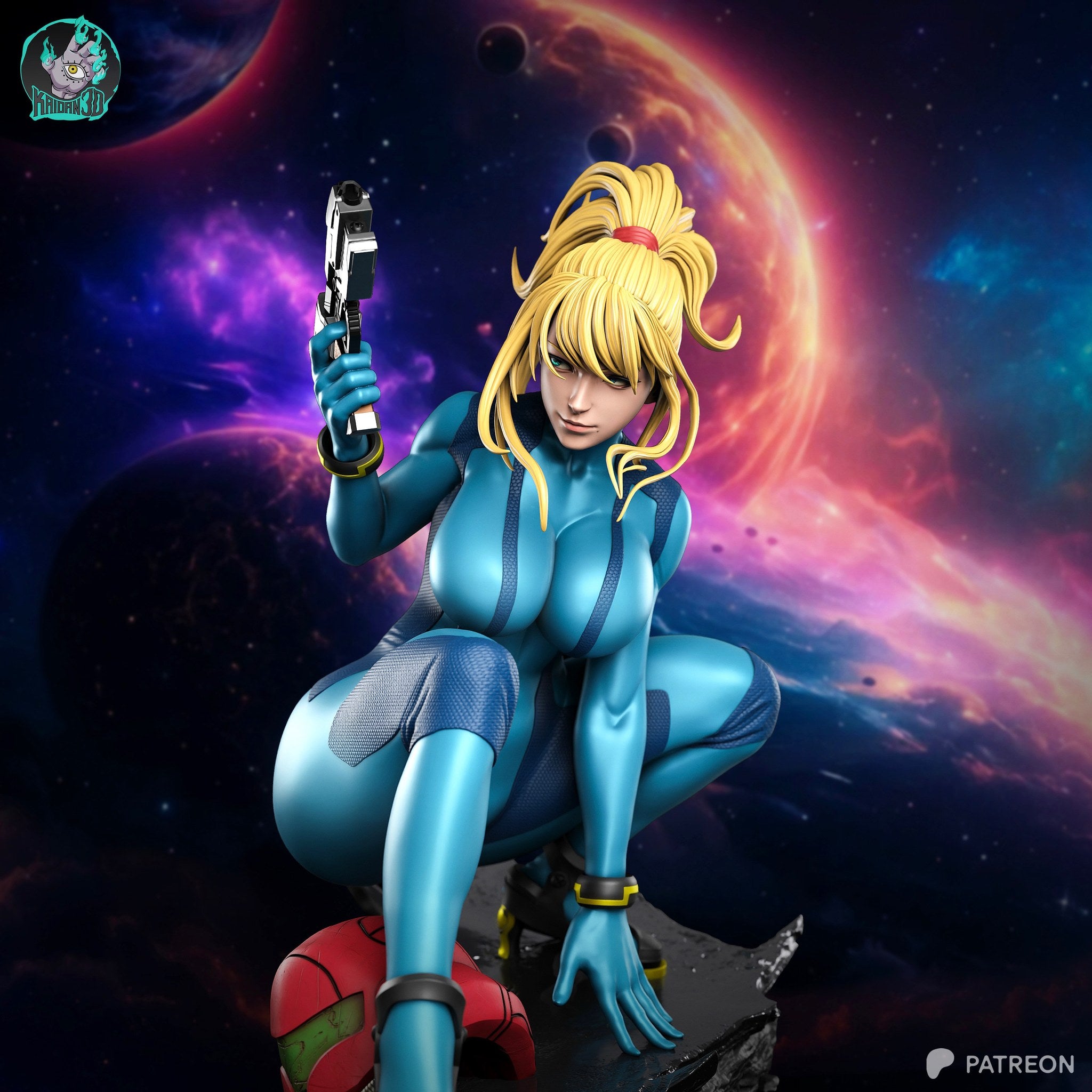 Samus Aran (Metroid) resin figure by Kaidan 3D — studio render 3