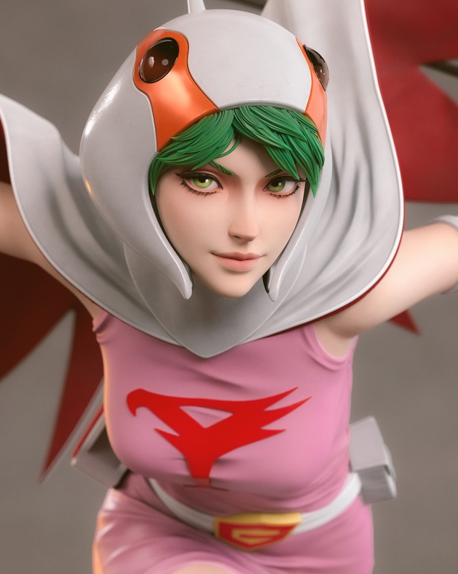 Jun the Swan Science Ninja Team Gatchaman resin figure by CA 3D Studios — studio preview 2