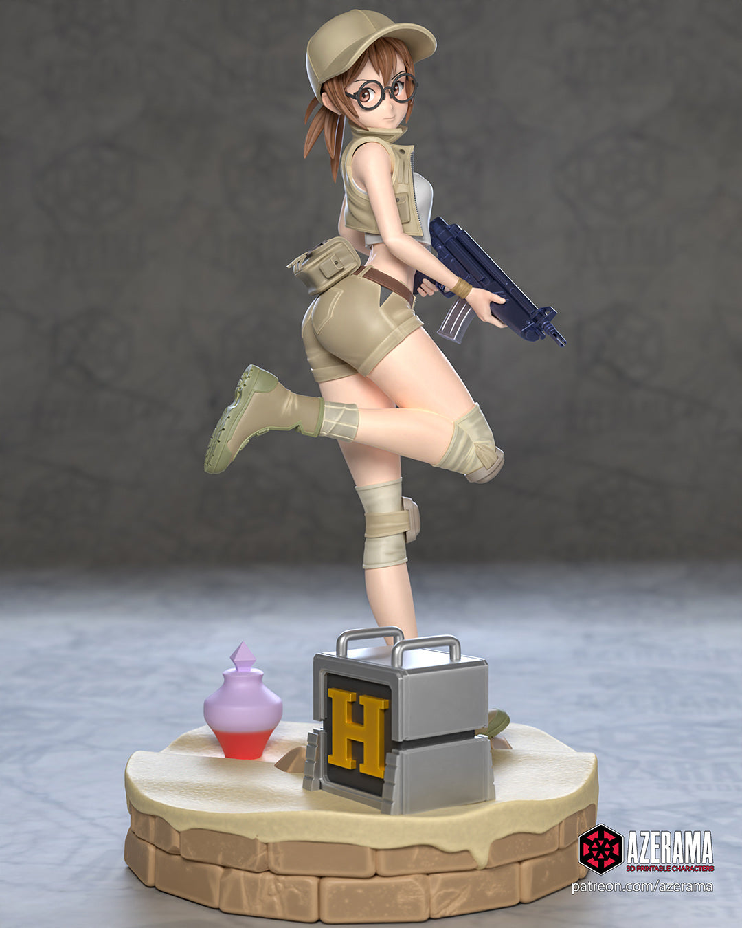 Fio Germi (Metal Slug) resin figure by Azerama — studio render 1