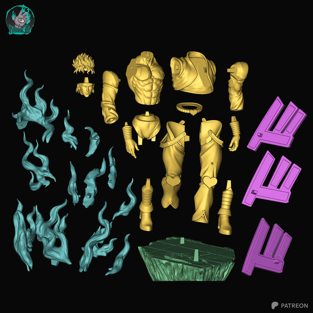 Jotaro Kujo and Dio Brando (Jojo's Bizarre Adventure) resin figure by Kaidan 3D — studio render 5