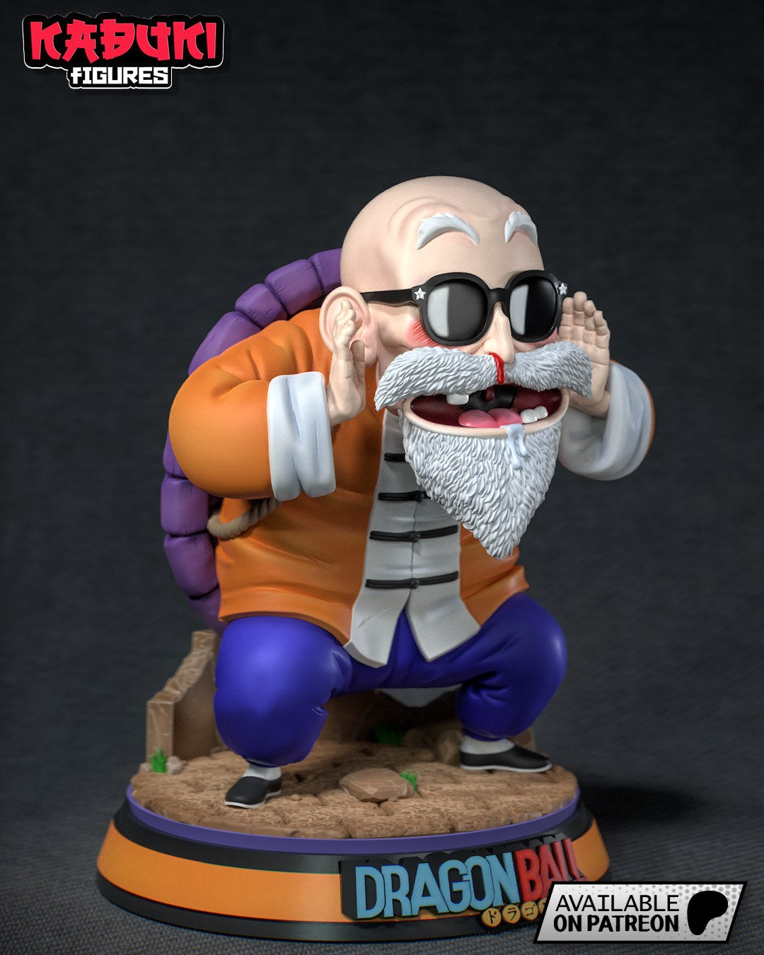 Master Roshi (Dragon Ball) resin figure by Tanuki Figures — studio render 2