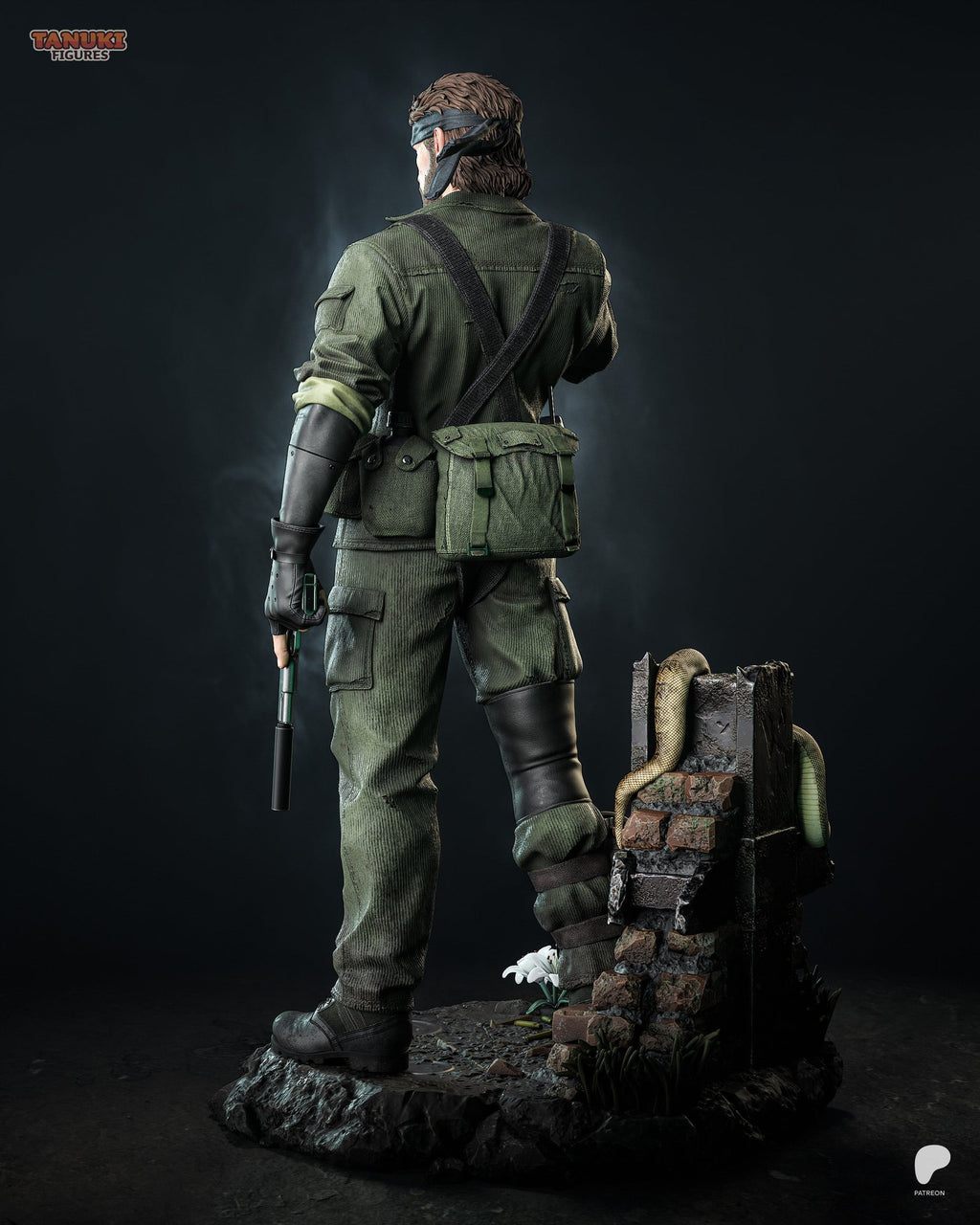 Big Boss (Metal Gear Solid) resin figure by Tanuki Figures — studio render 3