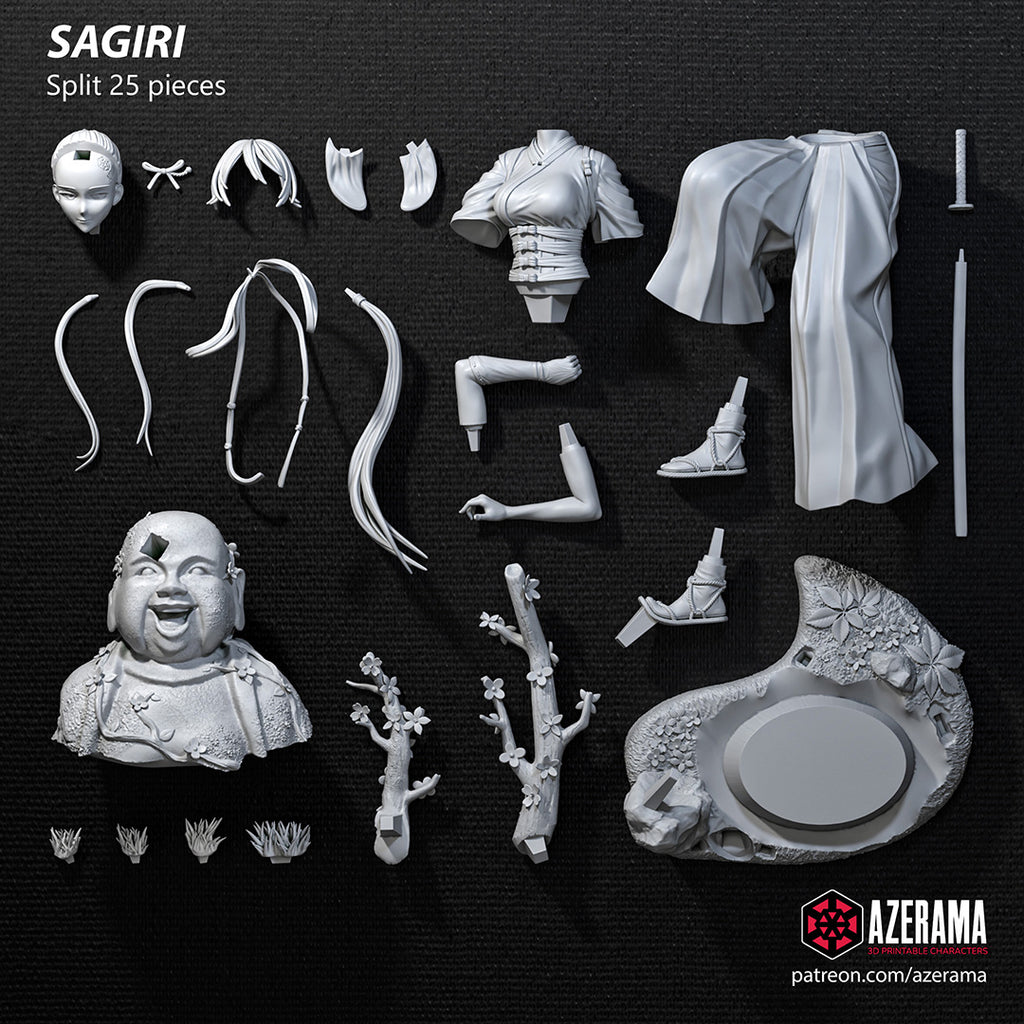 Sagiri (Hell's Paradise) resin figure by Azerama — studio render 5