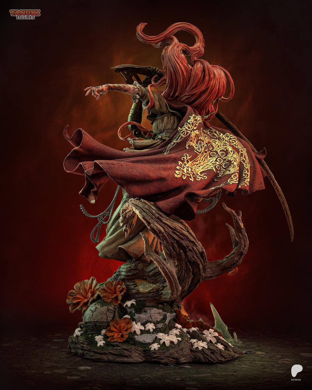 Malenia (Elden Ring) resin figure by Tanuki Figures — studio render 3