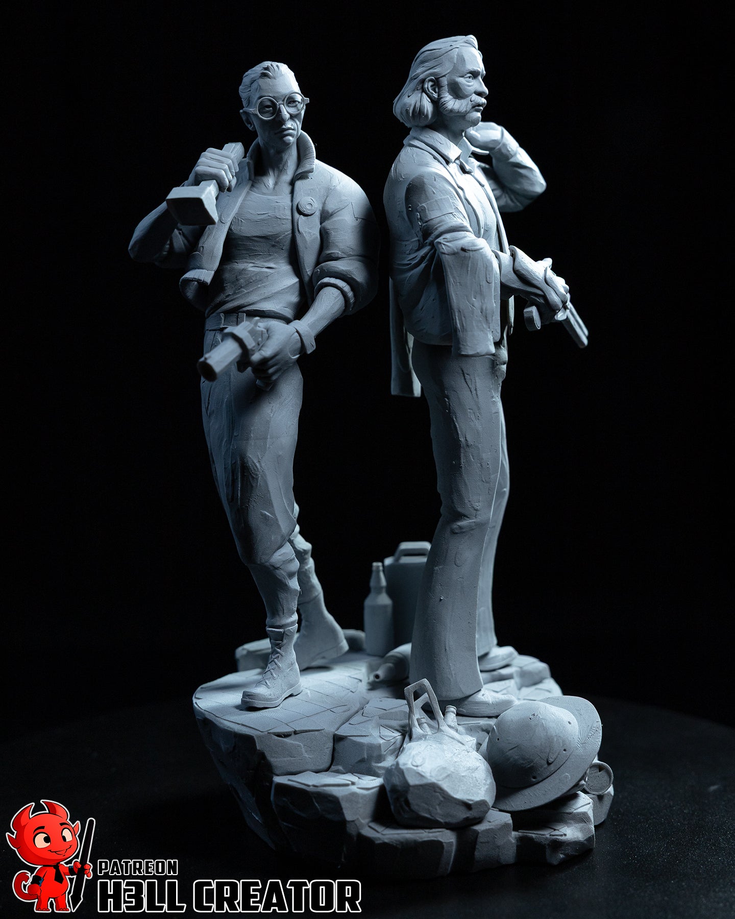 Harry and Kim (Disco Elysium) resin figure by h3LLcreator — studio render 10