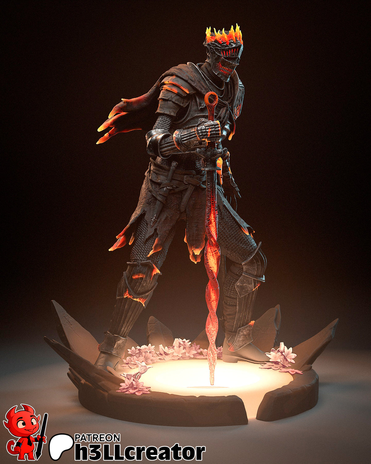 Soul of Cinder (Dark Souls) resin figure by h3LLcreator — studio render 6