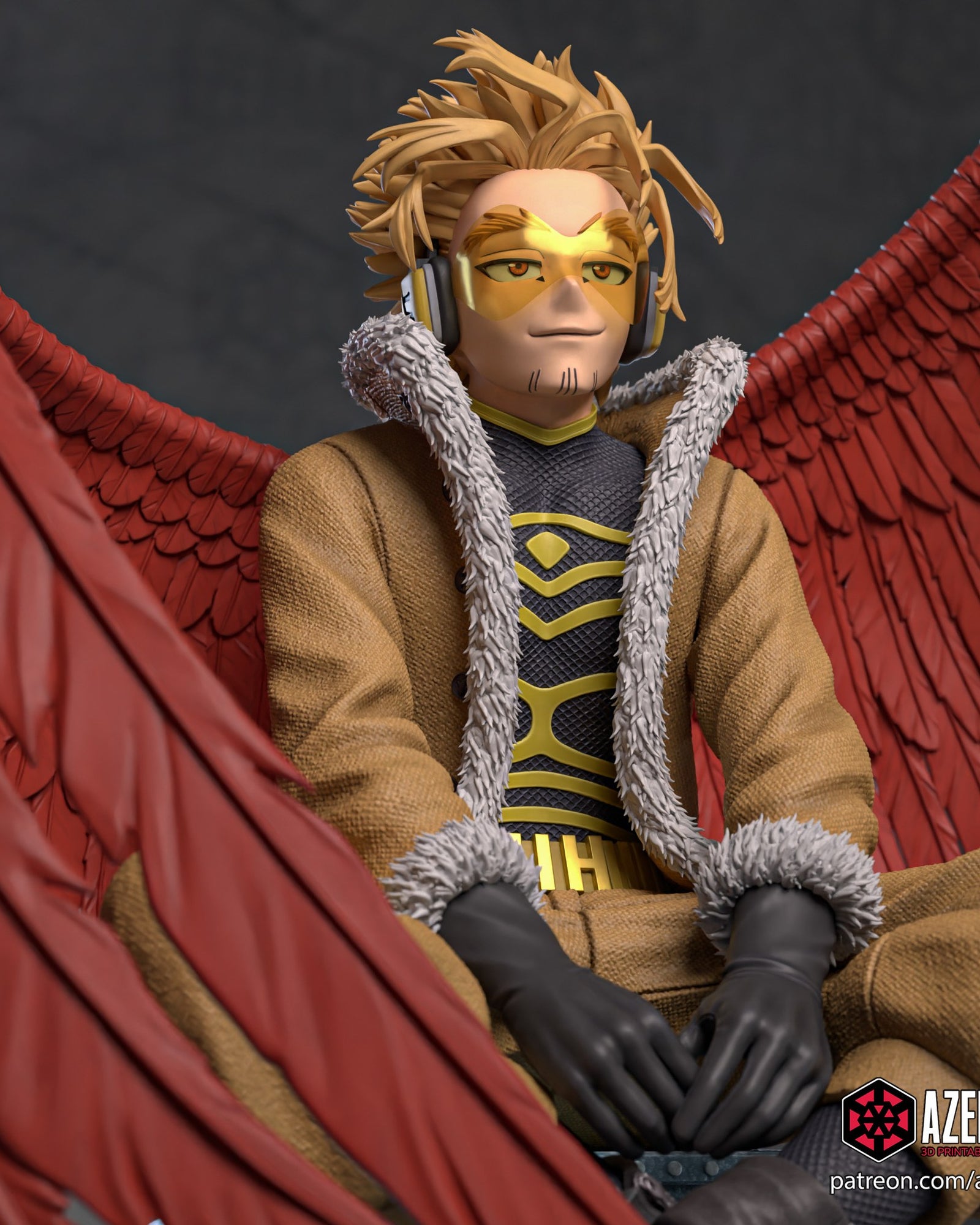 Hawks (My Hero Academia) resin figure by Azerama — studio render 1
