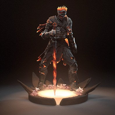 Soul of Cinder (Dark Souls) resin figure by h3LLcreator — studio render 3