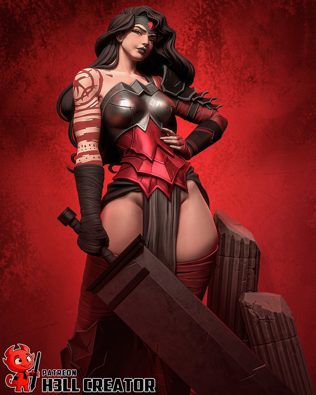 Wonder Woman (DC) resin figure by h3LLcreator — studio render 1