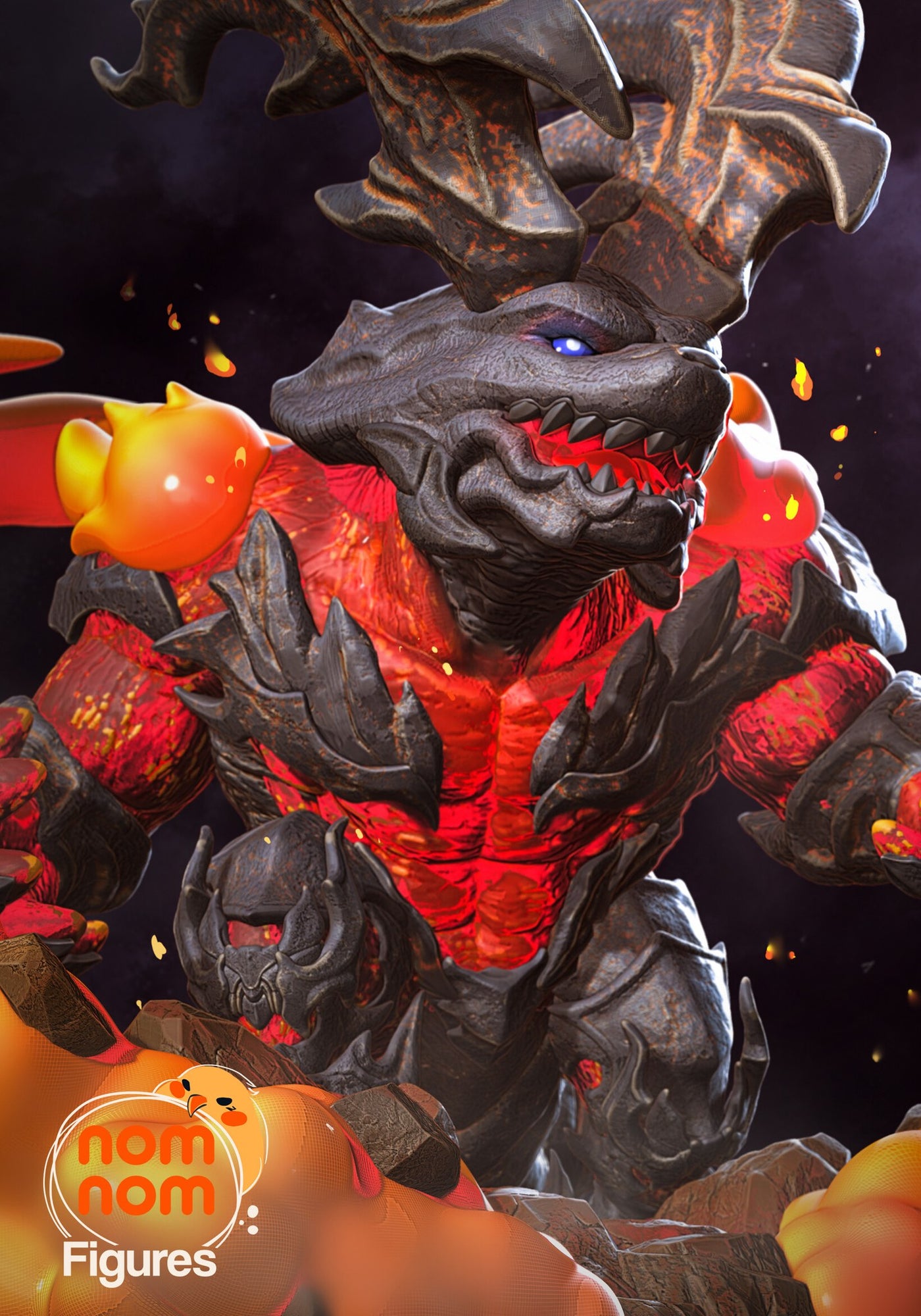 Ifrit Final Fantasy Chibi resin figure by NomNom Figures — studio preview 1