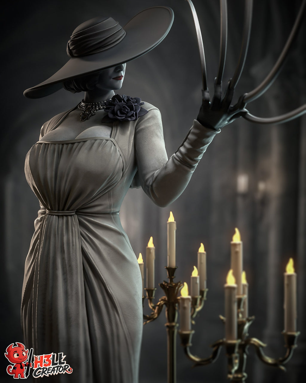 Alcina Dimitrescu (Resident Evil) resin figure by h3LLcreator — studio render 7