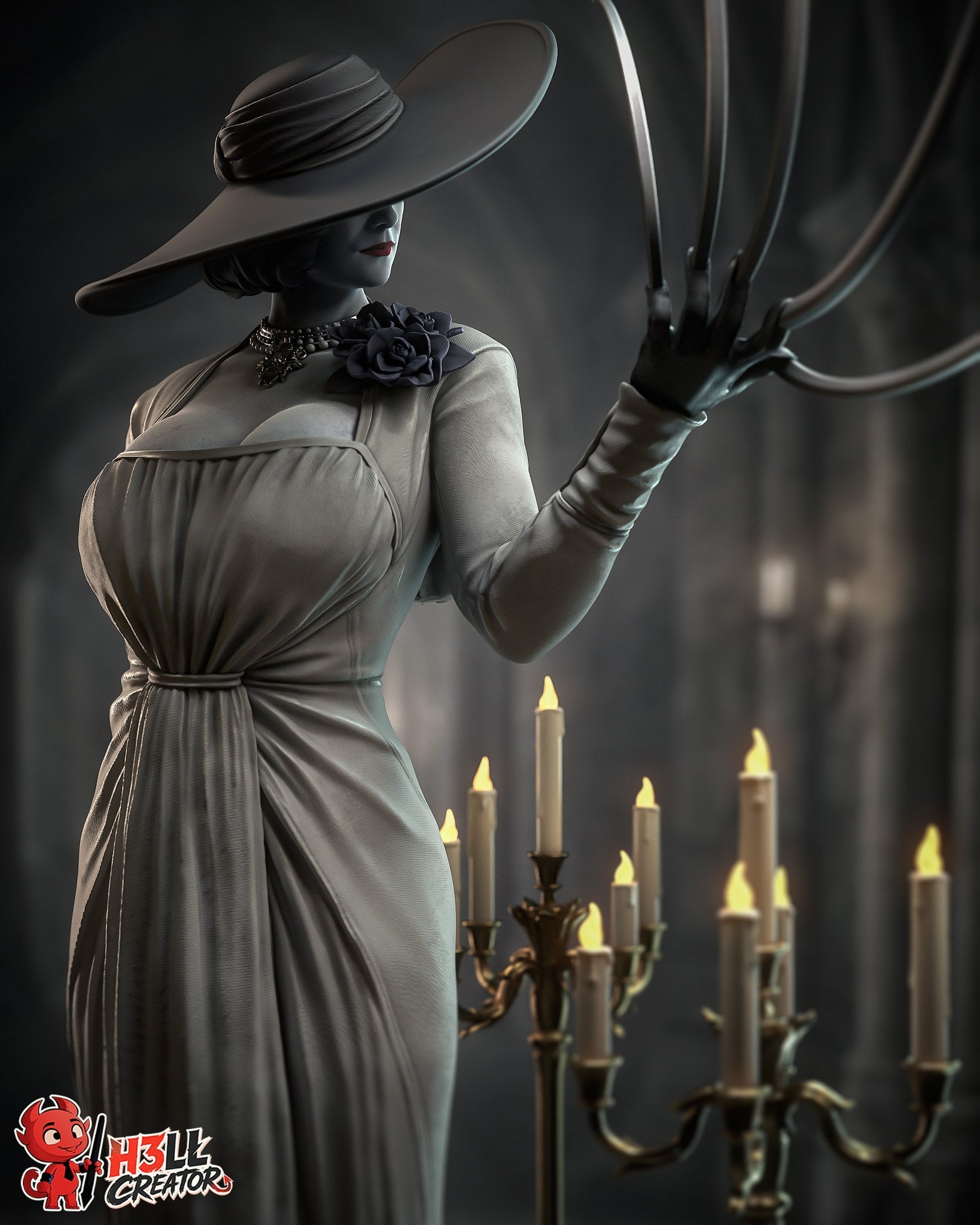 Alcina Dimitrescu (Resident Evil) resin figure by h3LLcreator — studio render 7