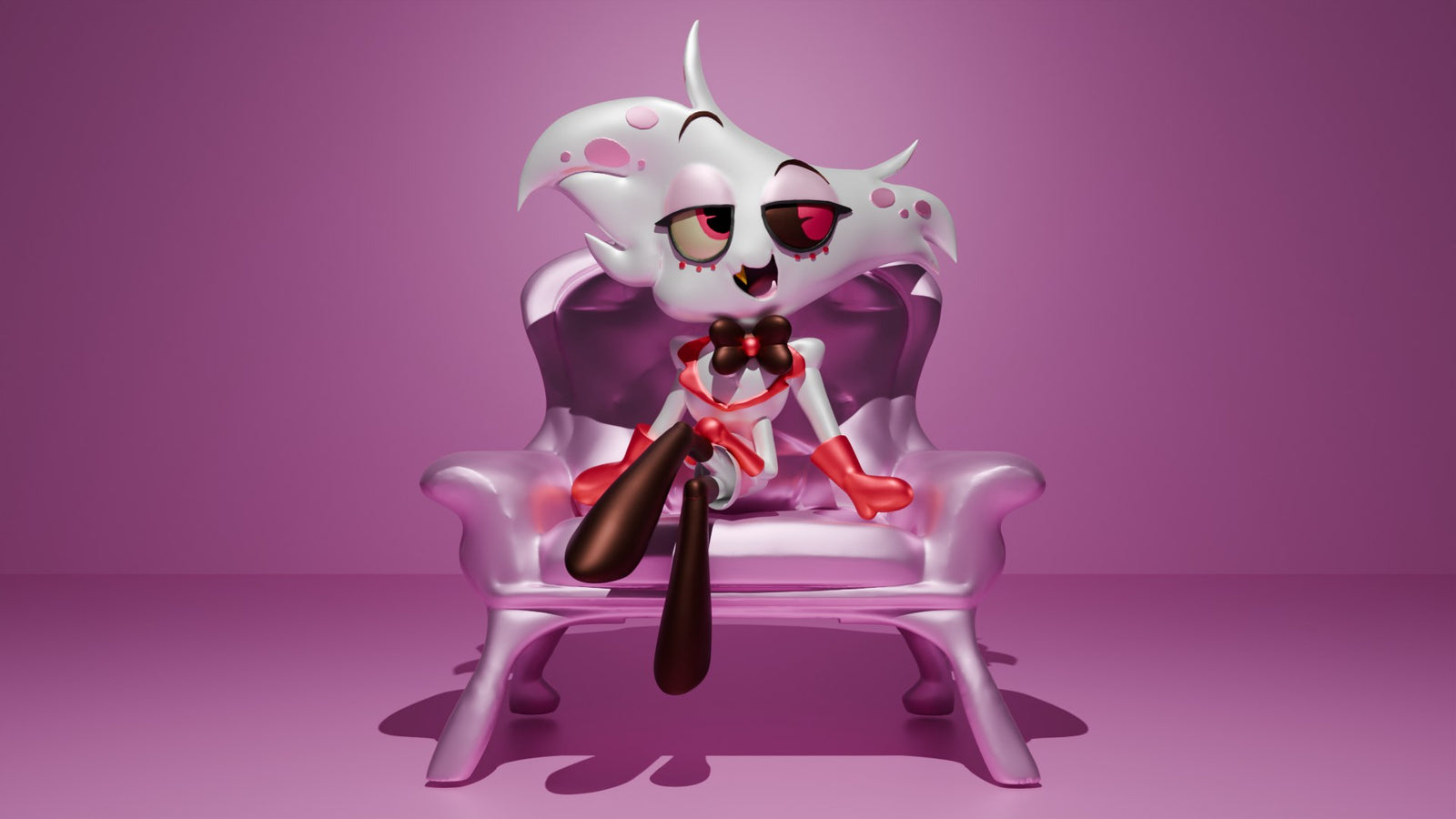 Angel Dust (Hazbin Hotel) resin figure by RemyJF — studio render 1