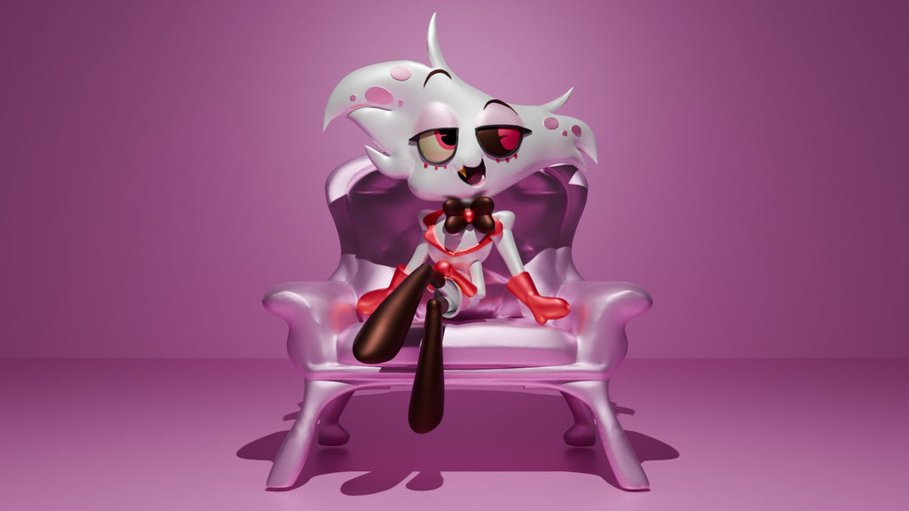 Angel Dust (Hazbin Hotel) resin figure by RemyJF — studio render 1