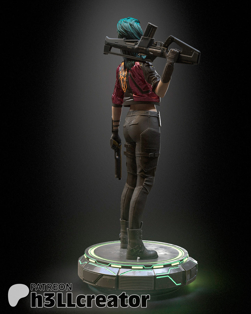 Rogue Amendiares (Cyberpunk 2077) resin figure by h3LLcreator — studio render 4