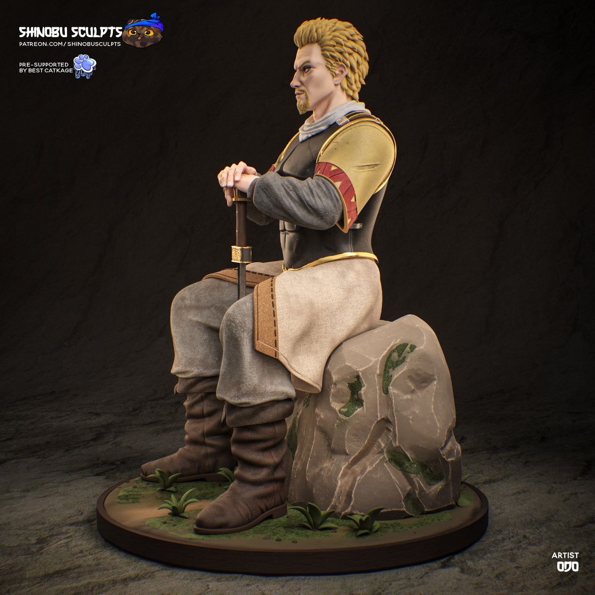 Askeladd (Vinland Saga) resin figure by Shinobu Sculpts — studio render 3