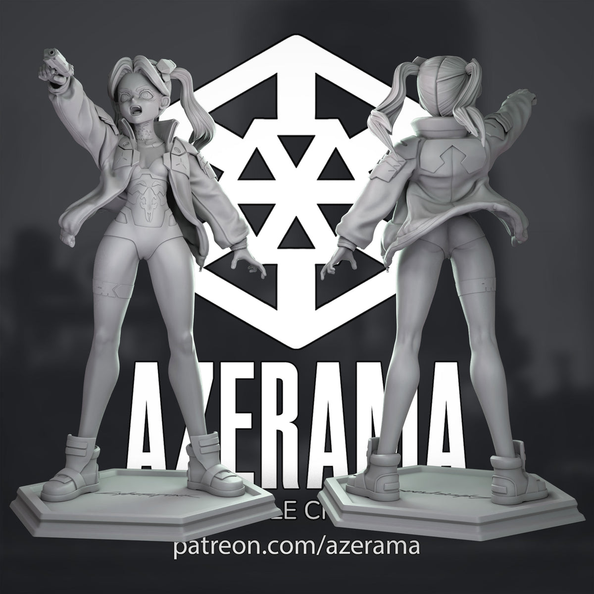 Rebecca (Cyberpunk Edgerunners) resin figure by Azerama — studio render 5