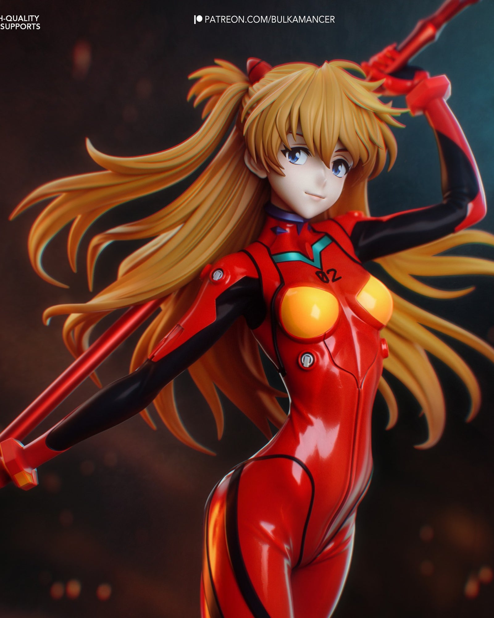 Asuka Langley (Evangelion) resin figure by Bulkamancer — studio render 1