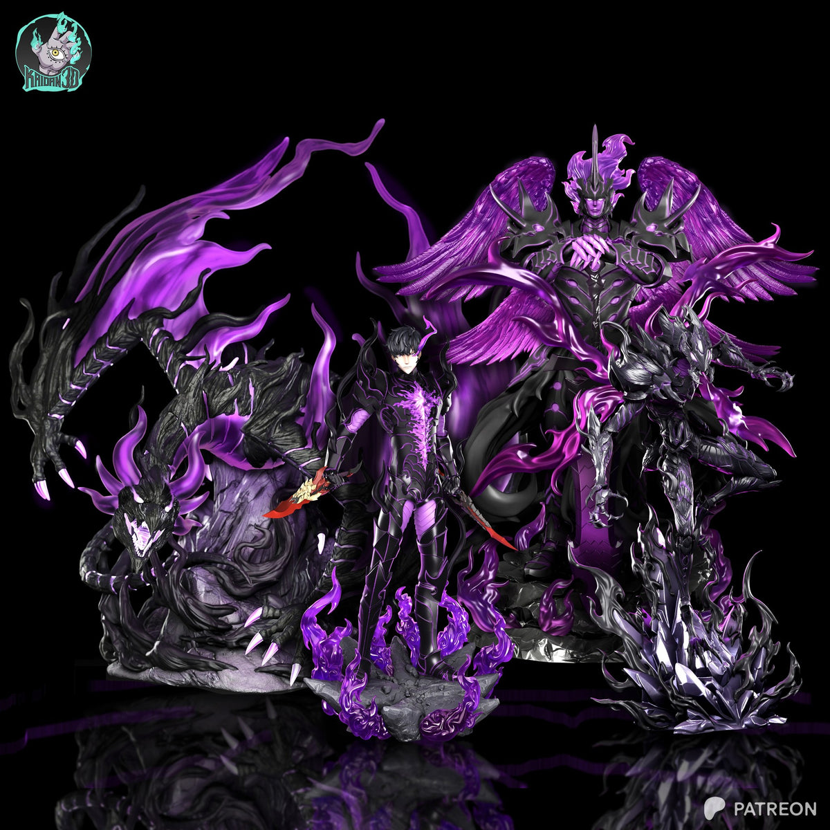 Bellion (Solo Leveling) resin figure by Kaidan 3D — studio render 5