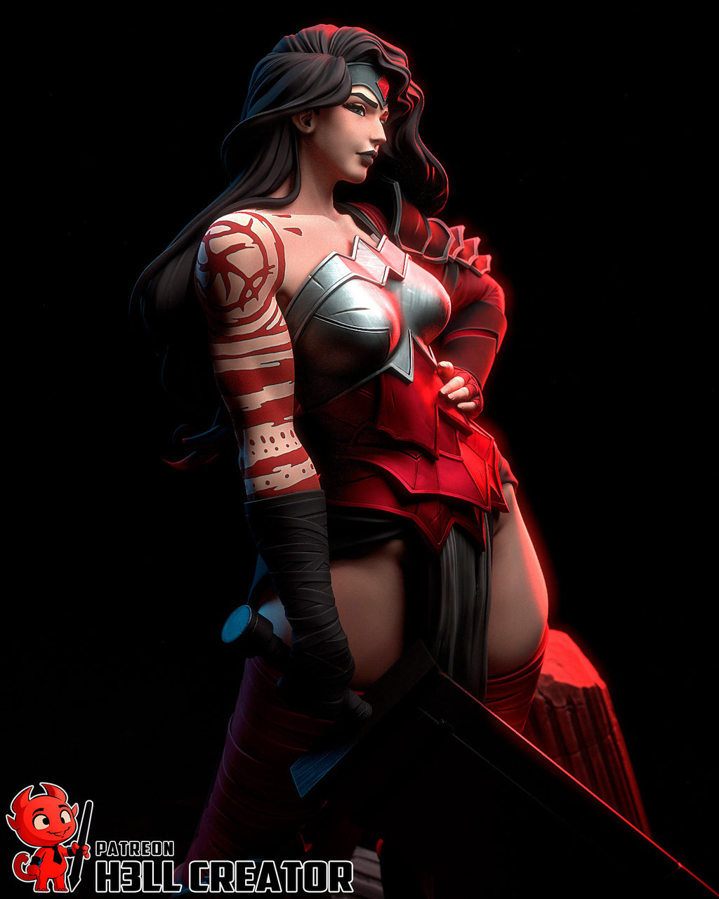Wonder Woman (DC) resin figure by h3LLcreator — studio render 4