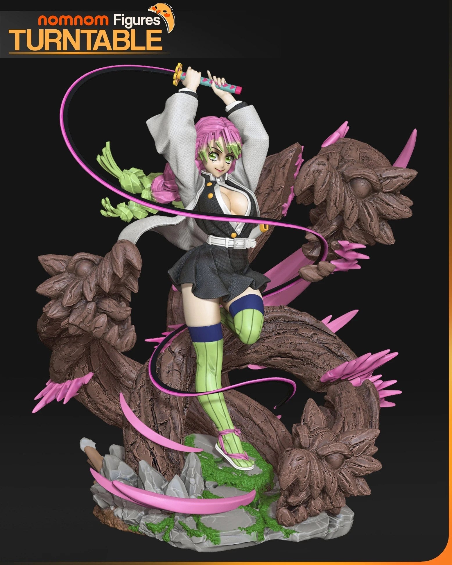 Mitsuri Kanroji Demon Slayer resin figure by NomNom Figures — studio preview 4