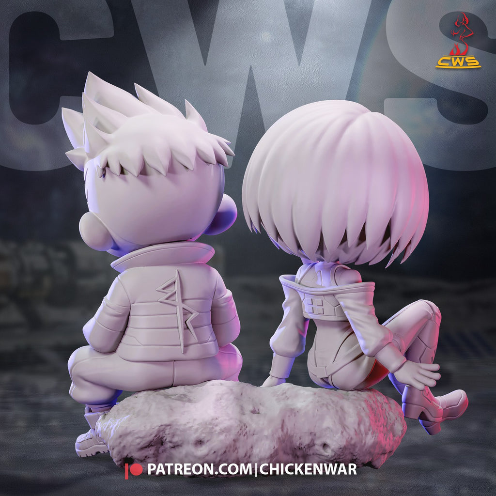Lucy and David Martinez (Cyberpunk Edgerunners) resin figure by CW Studio — studio render 6