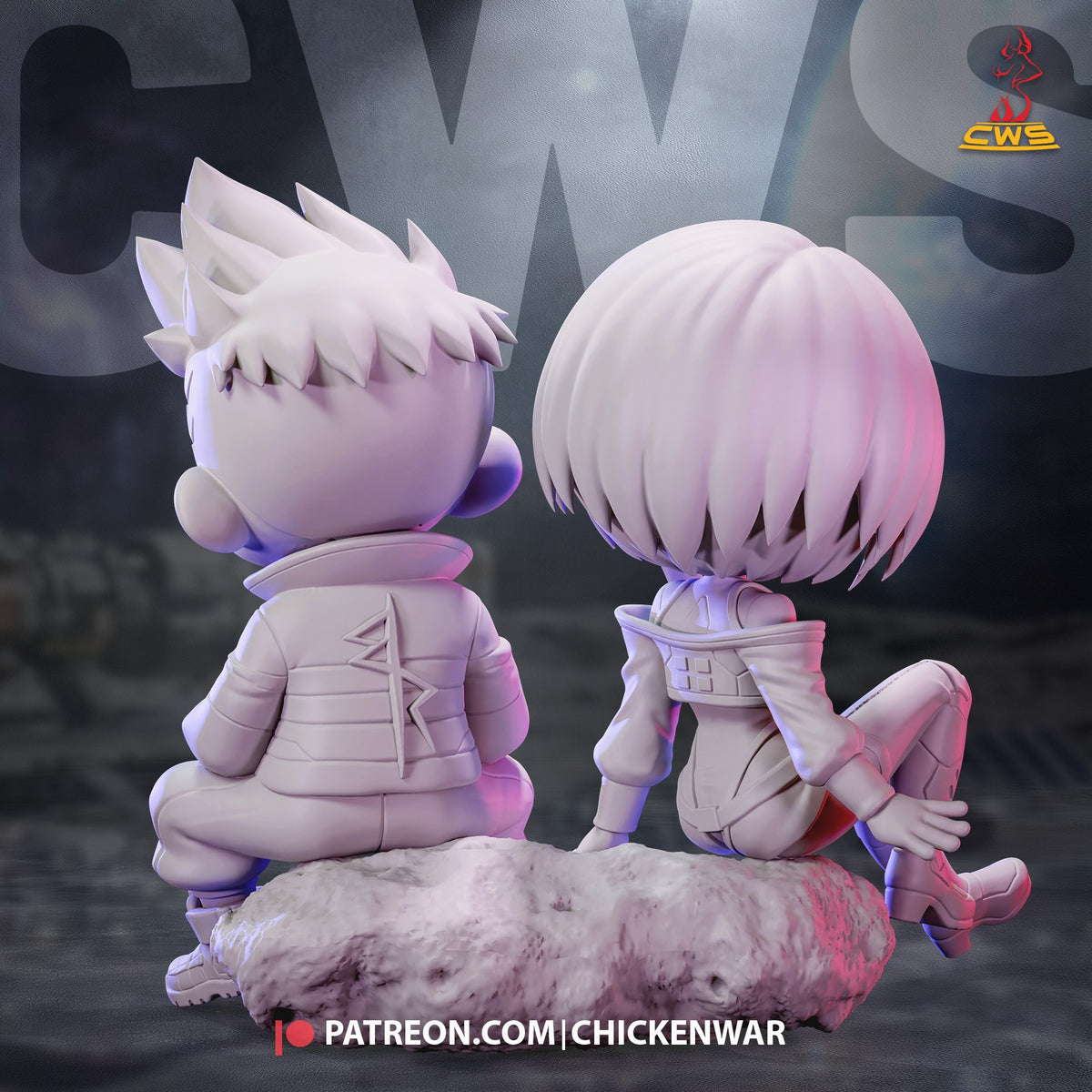 Lucy and David Martinez (Cyberpunk Edgerunners) resin figure by CW Studio — studio render 6