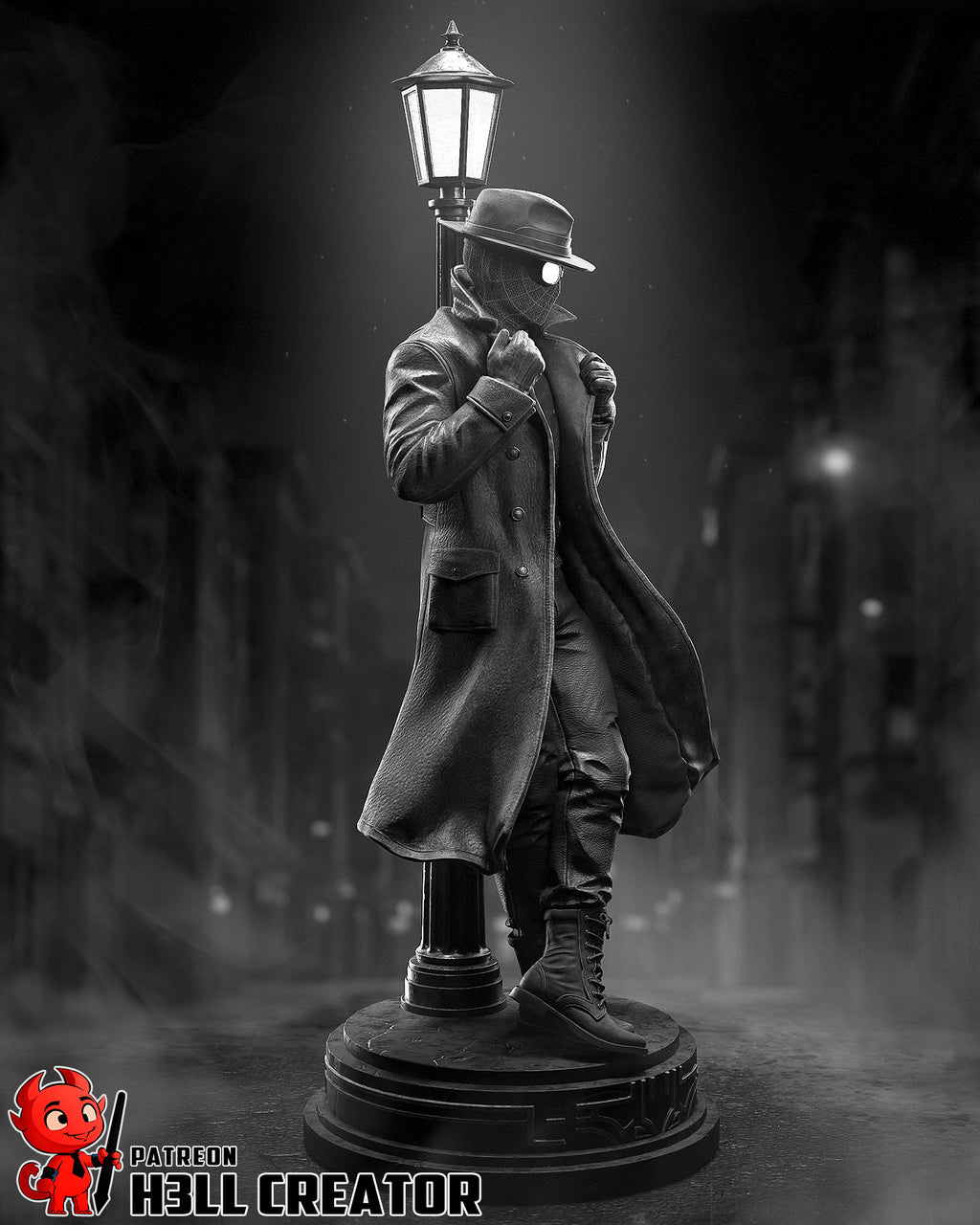 Spider-Man Noir (Marvel) resin figure by h3LLcreator — studio render 6