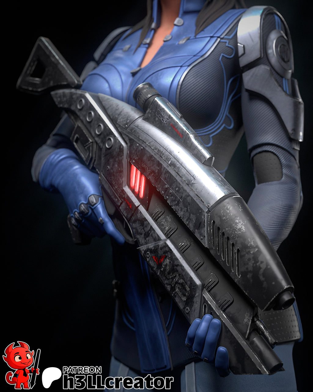 Ashley Williams (Mass Effect) resin figure by h3LLcreator — studio render 6