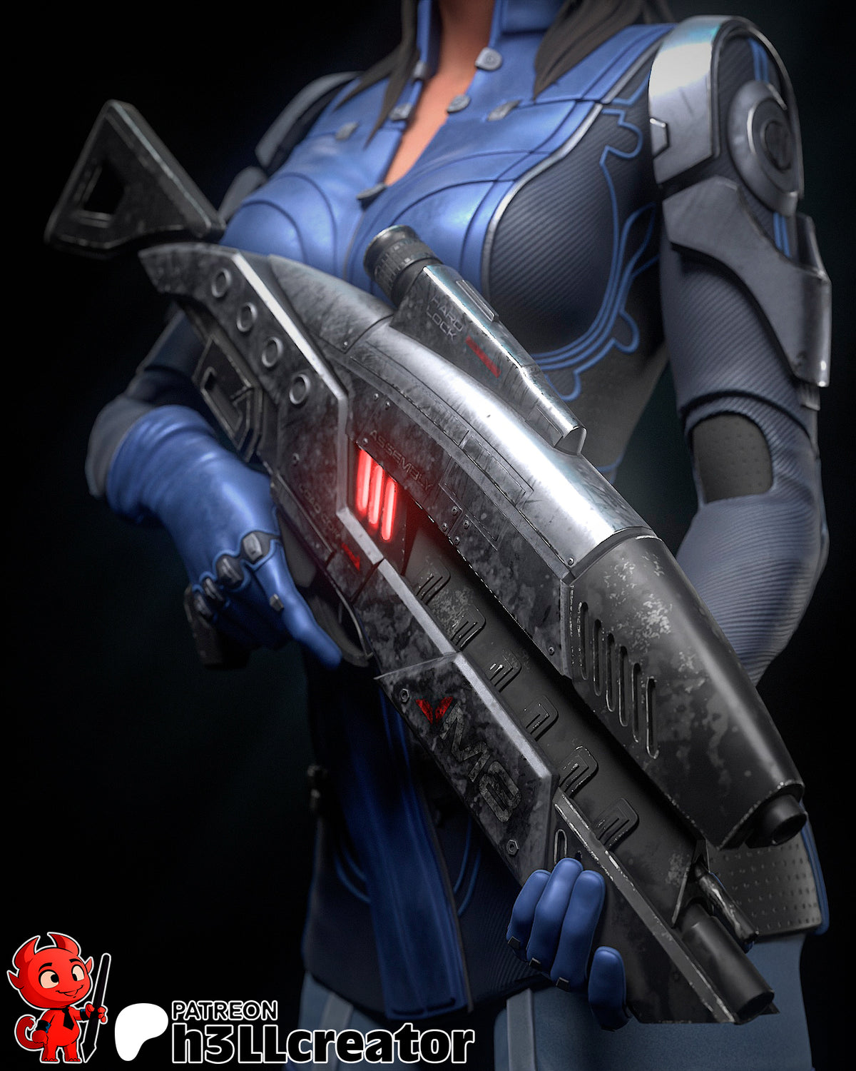 Ashley Williams (Mass Effect) resin figure by h3LLcreator — studio render 6