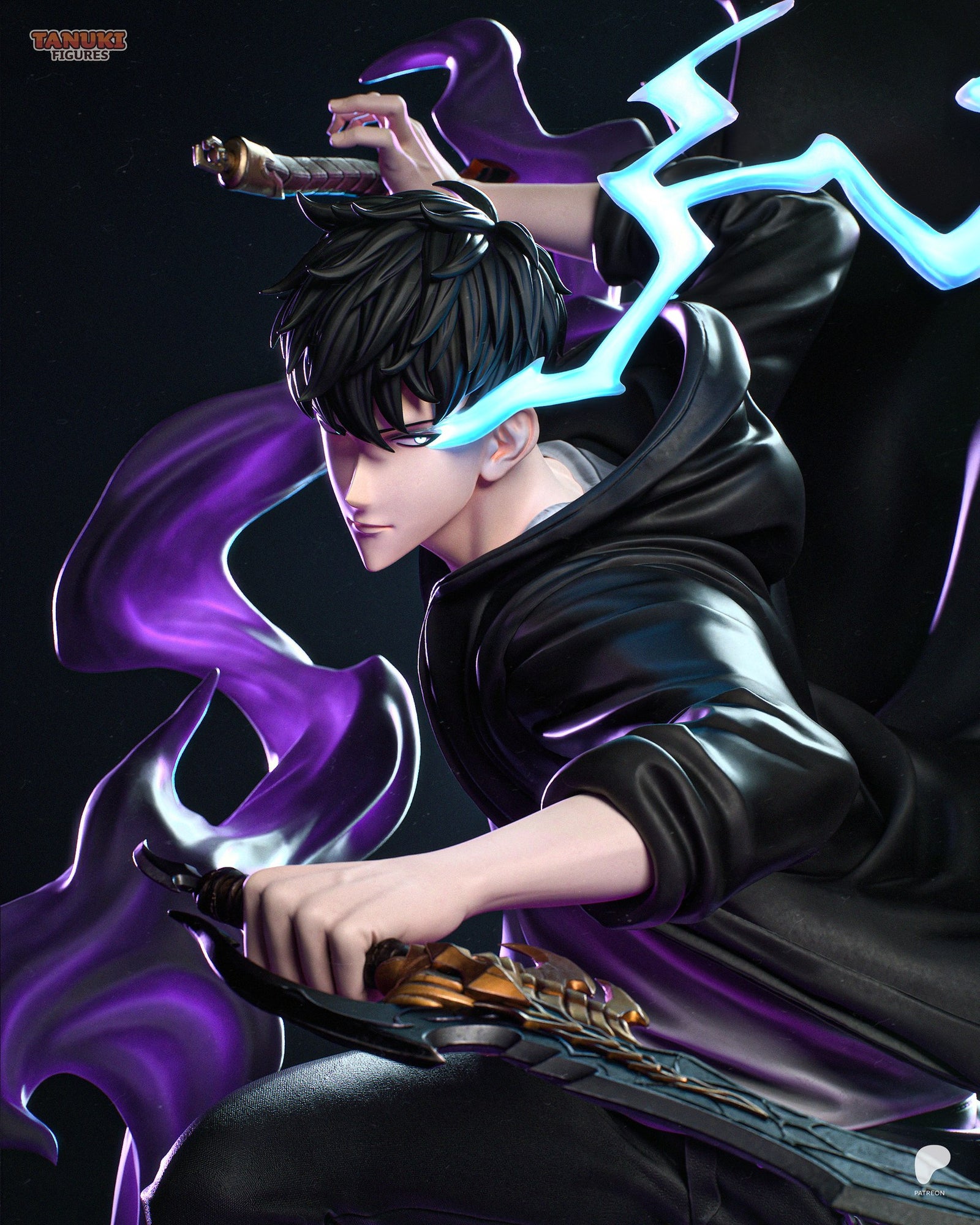 Sung Jin-Woo (Solo Leveling) resin figure by Tanuki Figures — studio render 5