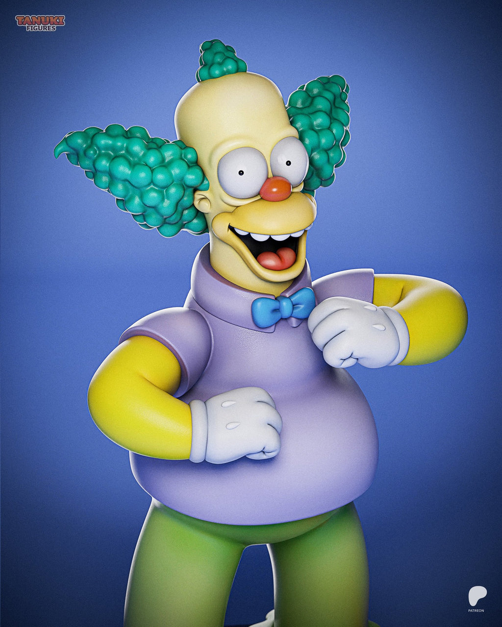 Krusty the Clown (The Simpsons) resin figure by Tanuki Figures — studio render 1