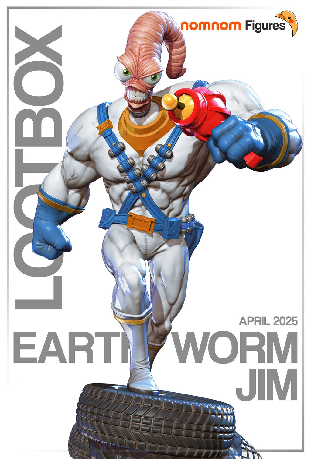Earthworm Jim resin figure by NomNom Figures — studio preview 1