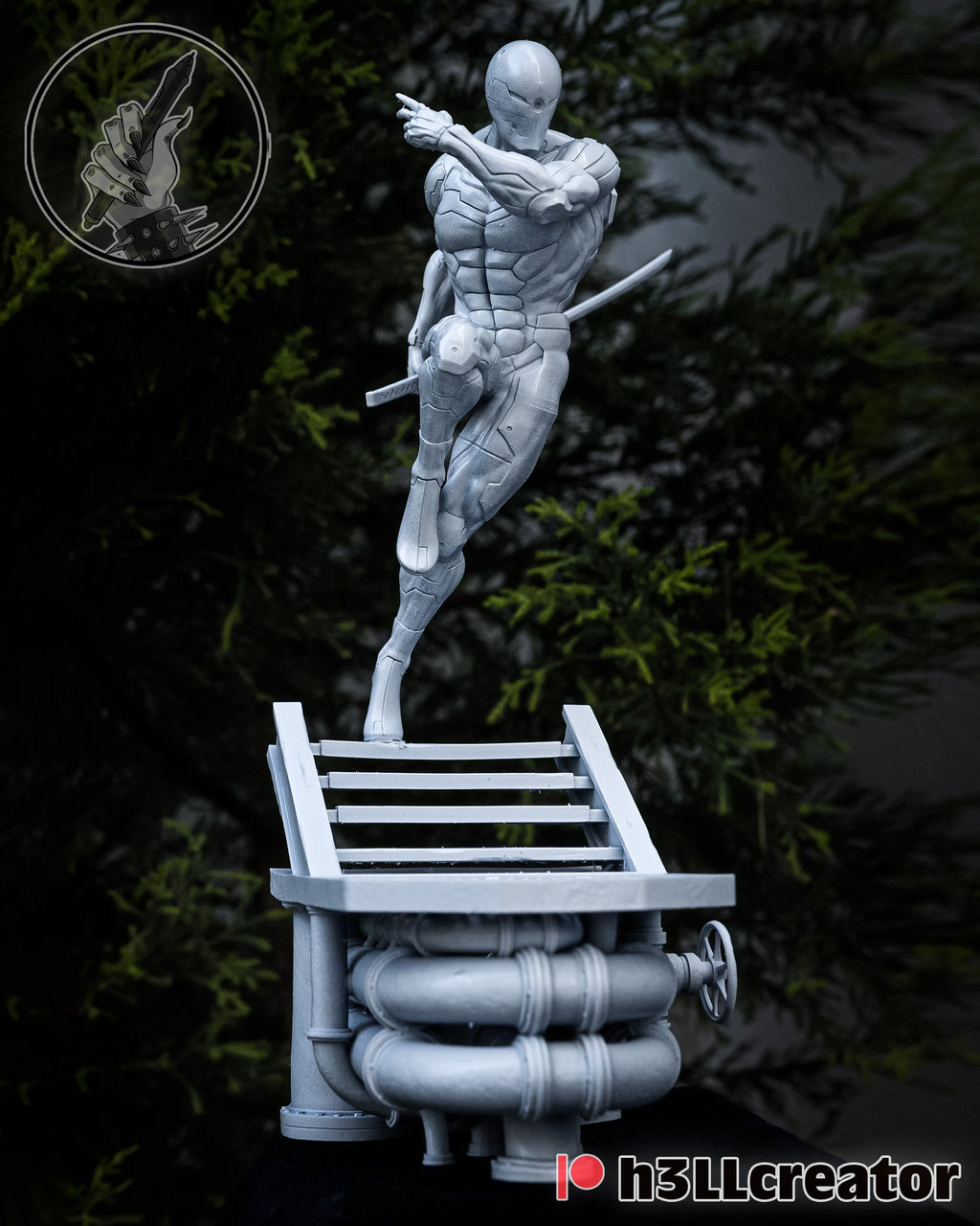 Gray Fox (Metal Gear Solid) resin figure by h3LLcreator — studio render 2