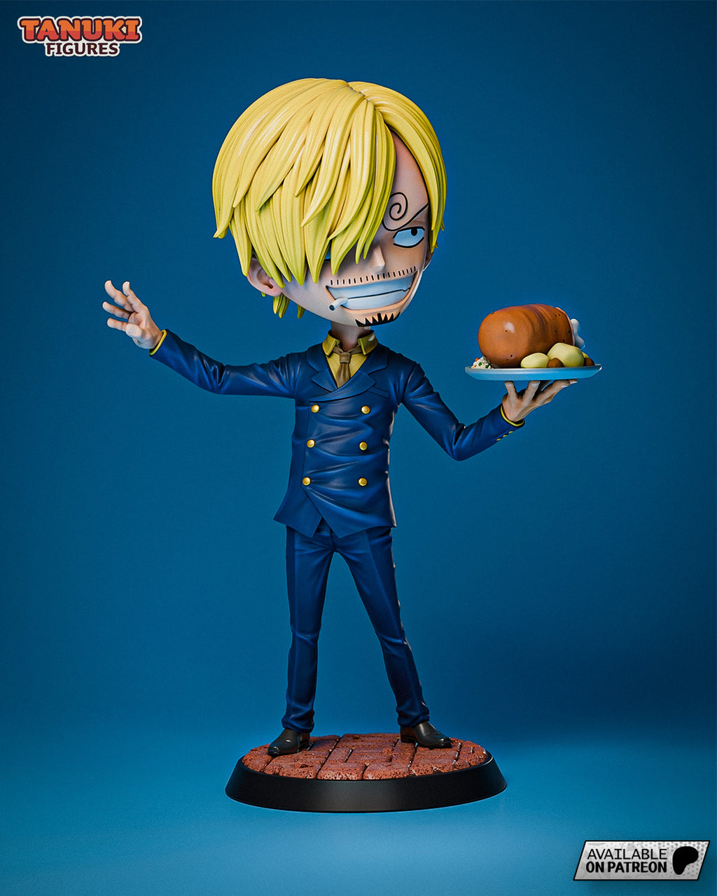 Sanji (One Piece) resin figure by Tanuki Figures — studio render 3