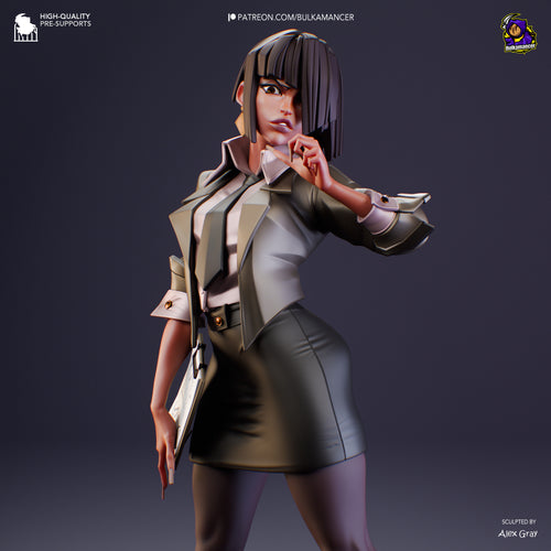 Agent Karen (Unbreadable) resin figure by Bulkamancer — studio render 2