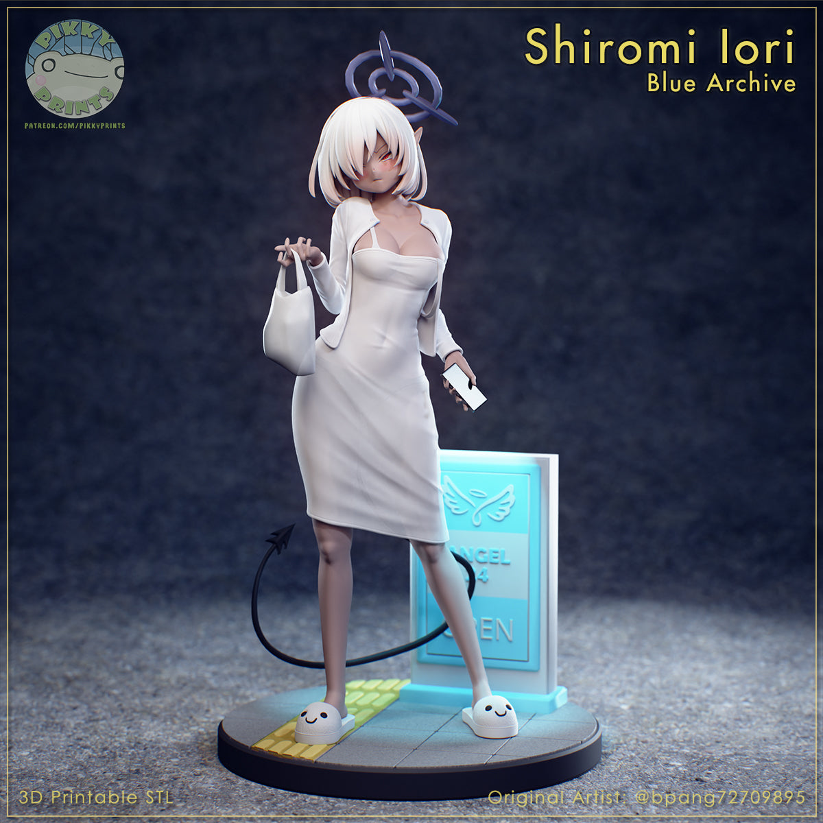 Shiromi Iori (Blue Archive) resin figure by PikkyPrints — studio render 1
