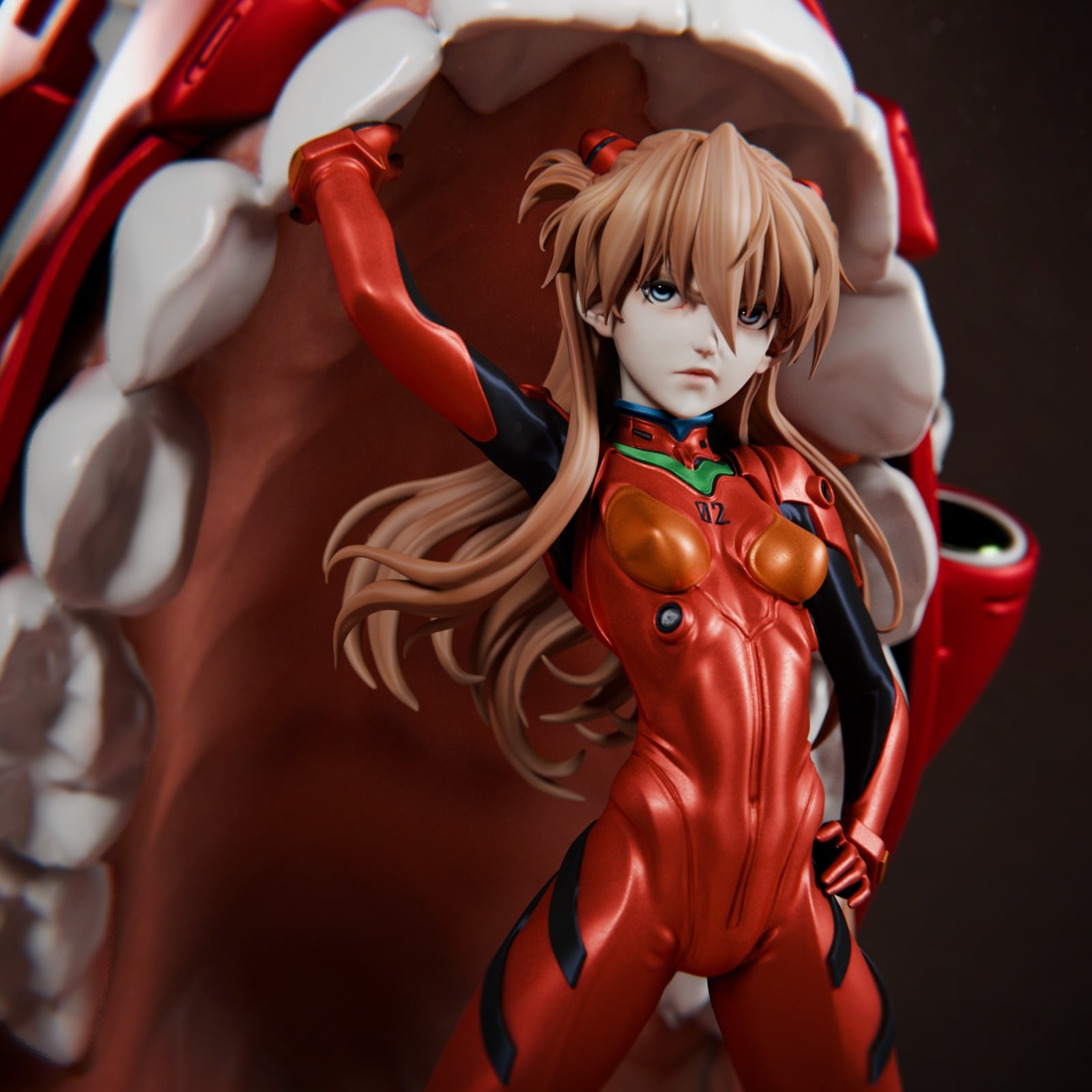 Asuka Langley Soryu and Eva-01 Evangelion Diorama resin figure by CA 3D Studios — studio preview 1