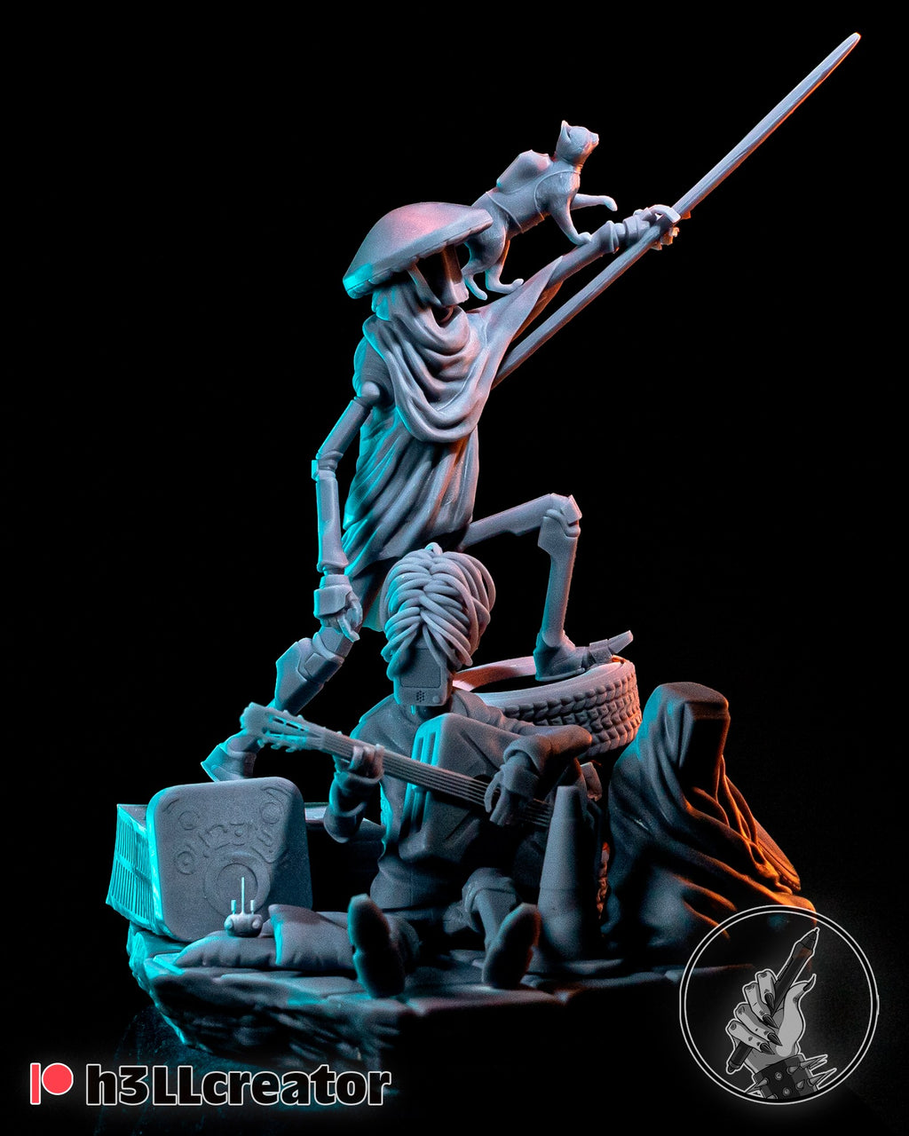 Cat and Robot Diorama (Stray) resin figure by h3LLcreator — studio render 3