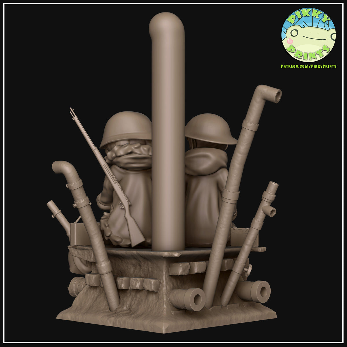 Chito and Yuuri (Girls Last Tour) resin figure by PikkyPrints — studio render 7