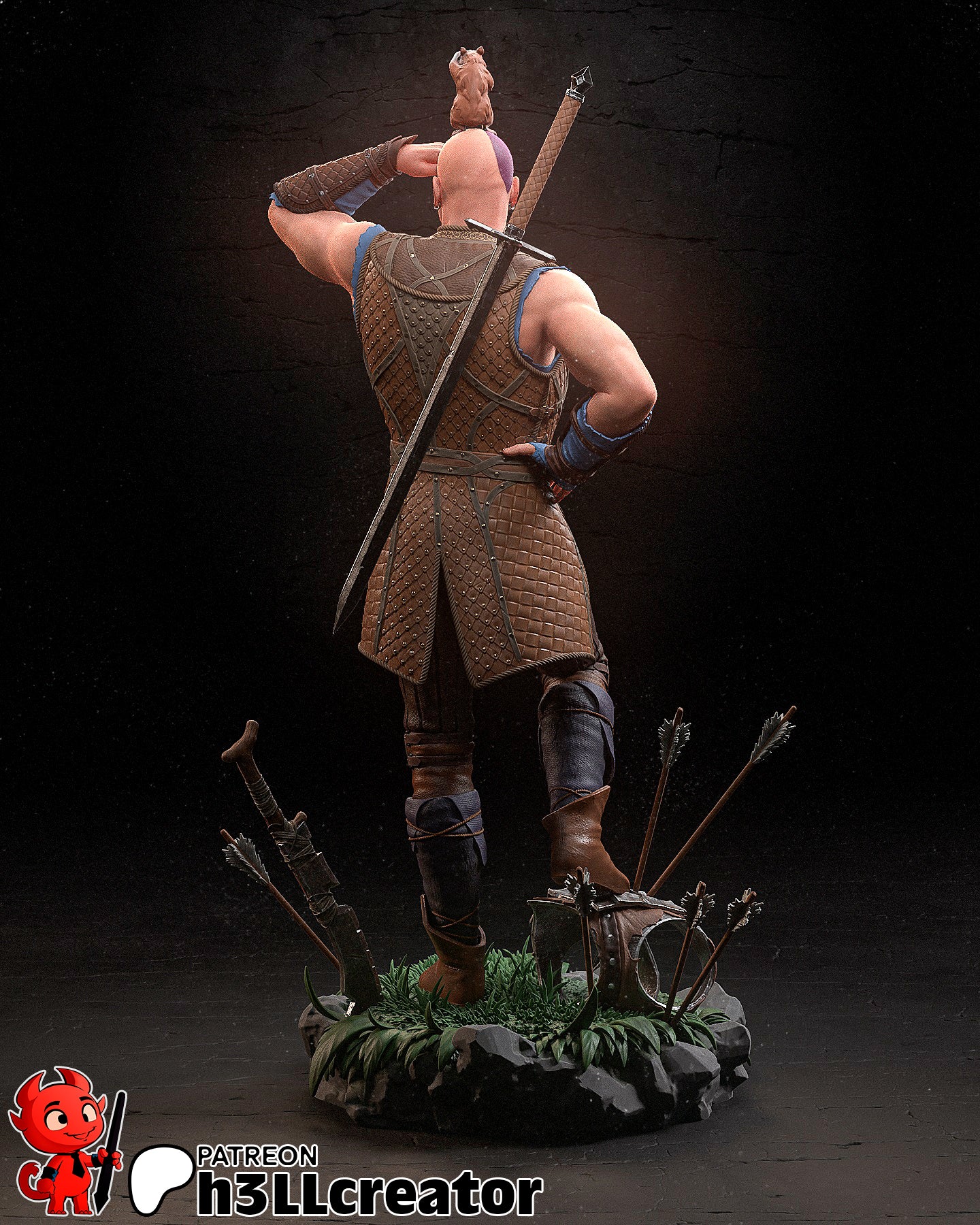Minsc and Boo (Baldur's Gate) resin figure by h3LLcreator — studio render 8