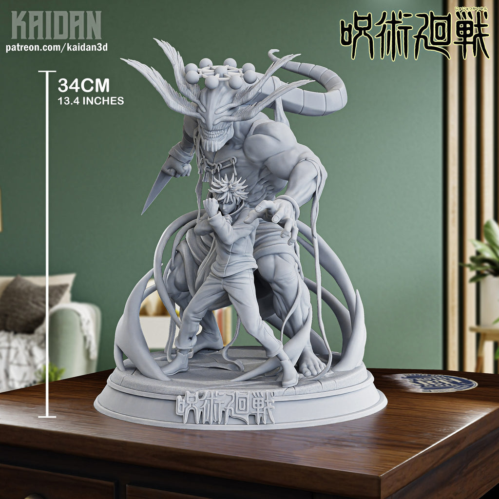 Megumi and Mahoraga (Jujutsu Kaisen) resin figure by Kaidan 3D — studio render 6