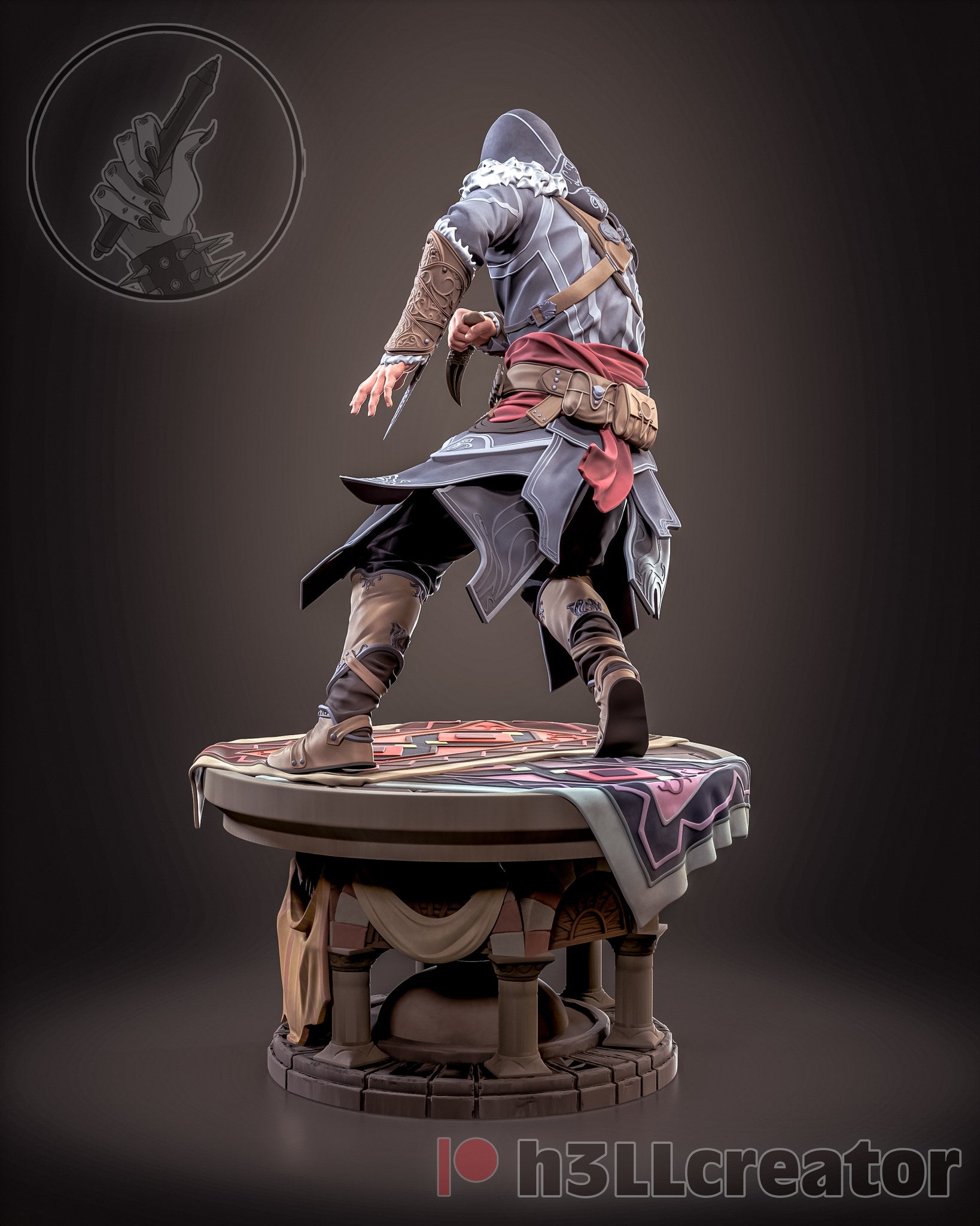 Ezio Auditore (Assassin's Creed) resin figure by h3LLcreator — studio render 8