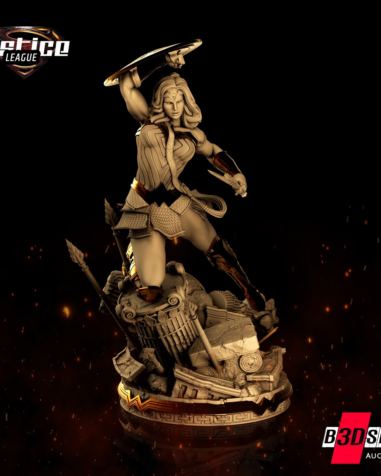 Wonder Woman (DC) resin figure by B3DSERK — studio render 1