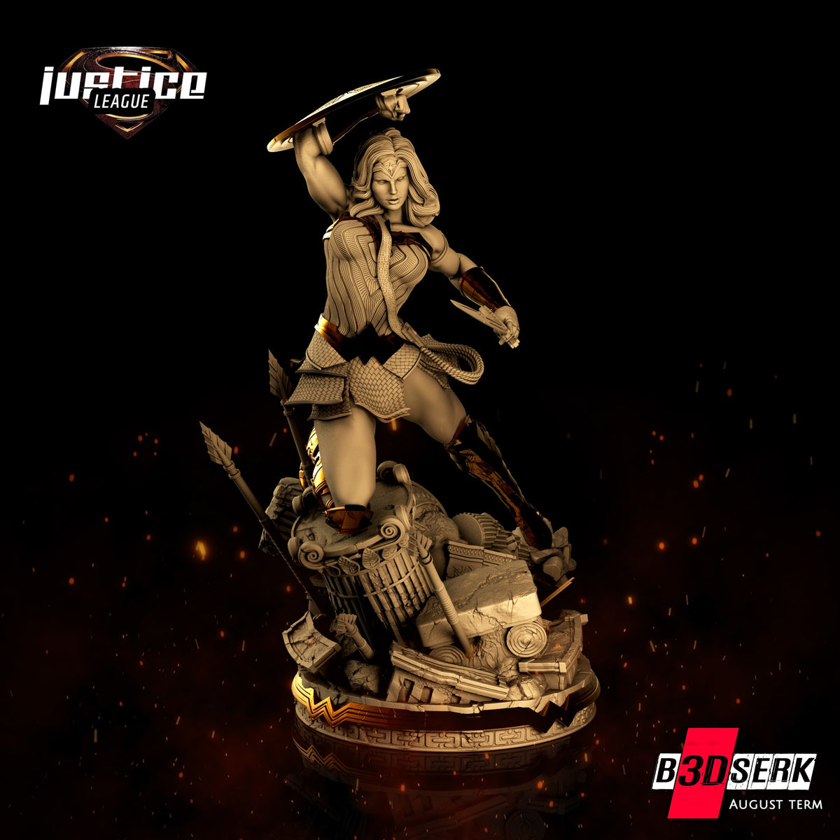 Wonder Woman (DC) resin figure by B3DSERK — studio render 1