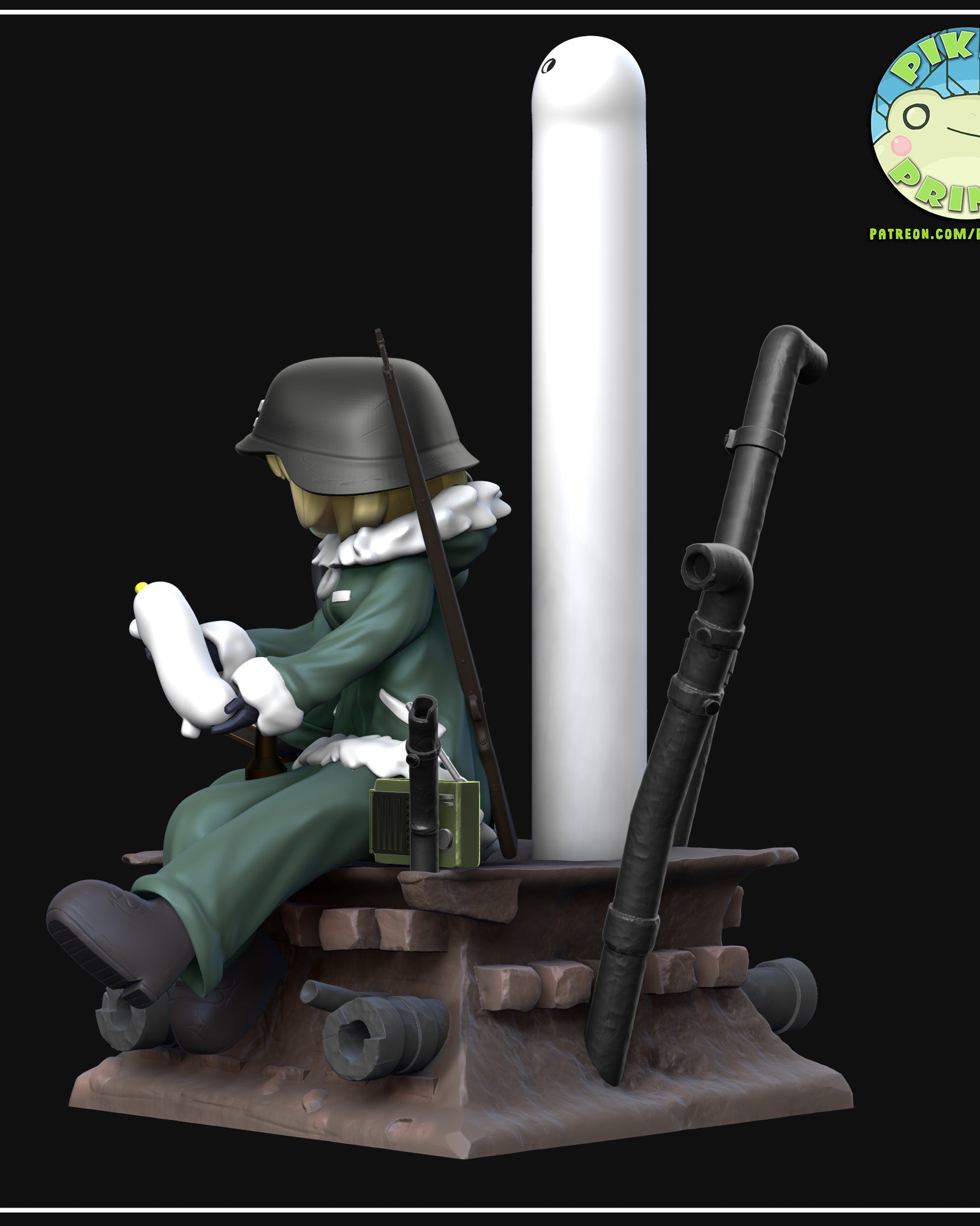 Chito and Yuuri (Girls Last Tour) resin figure by PikkyPrints — studio render 4