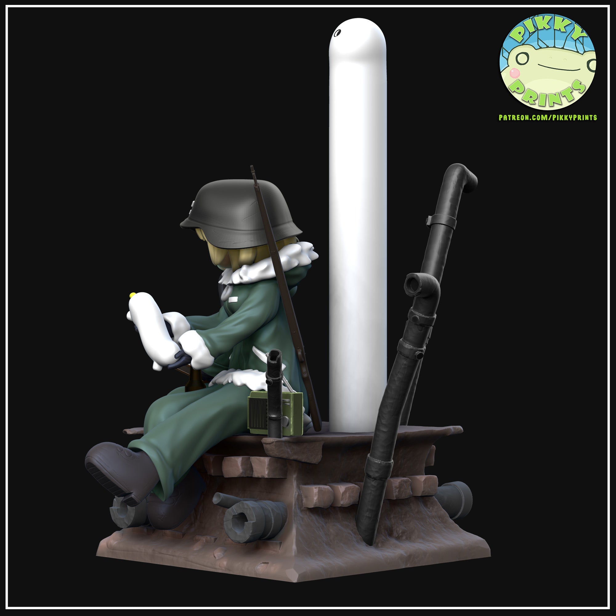 Chito and Yuuri (Girls Last Tour) resin figure by PikkyPrints — studio render 4