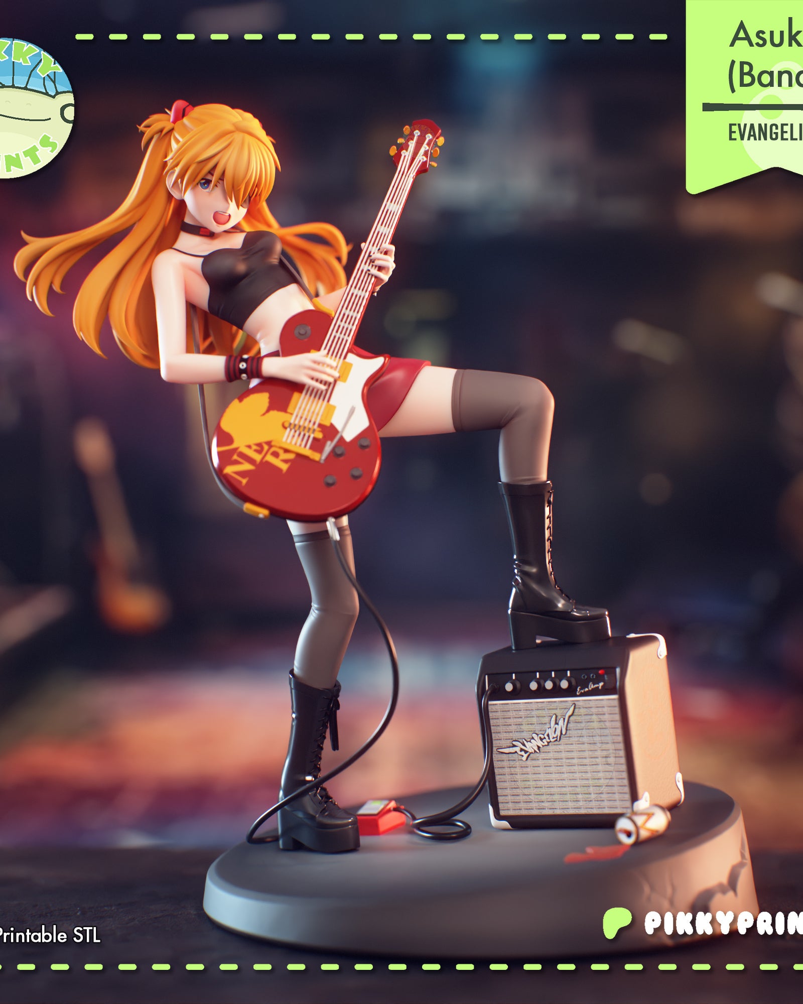 Asuka Langley (Evangelion) resin figure by PikkyPrints — studio render 2